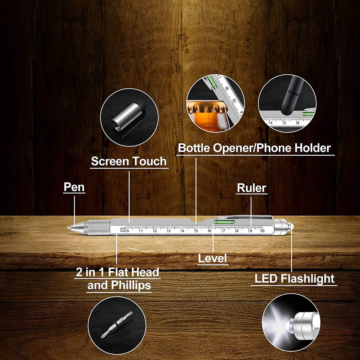 Stocking Stuffers for Men 9-in-1 Multitool Pen